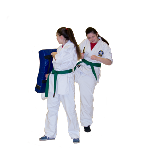 Students Training with a Shield